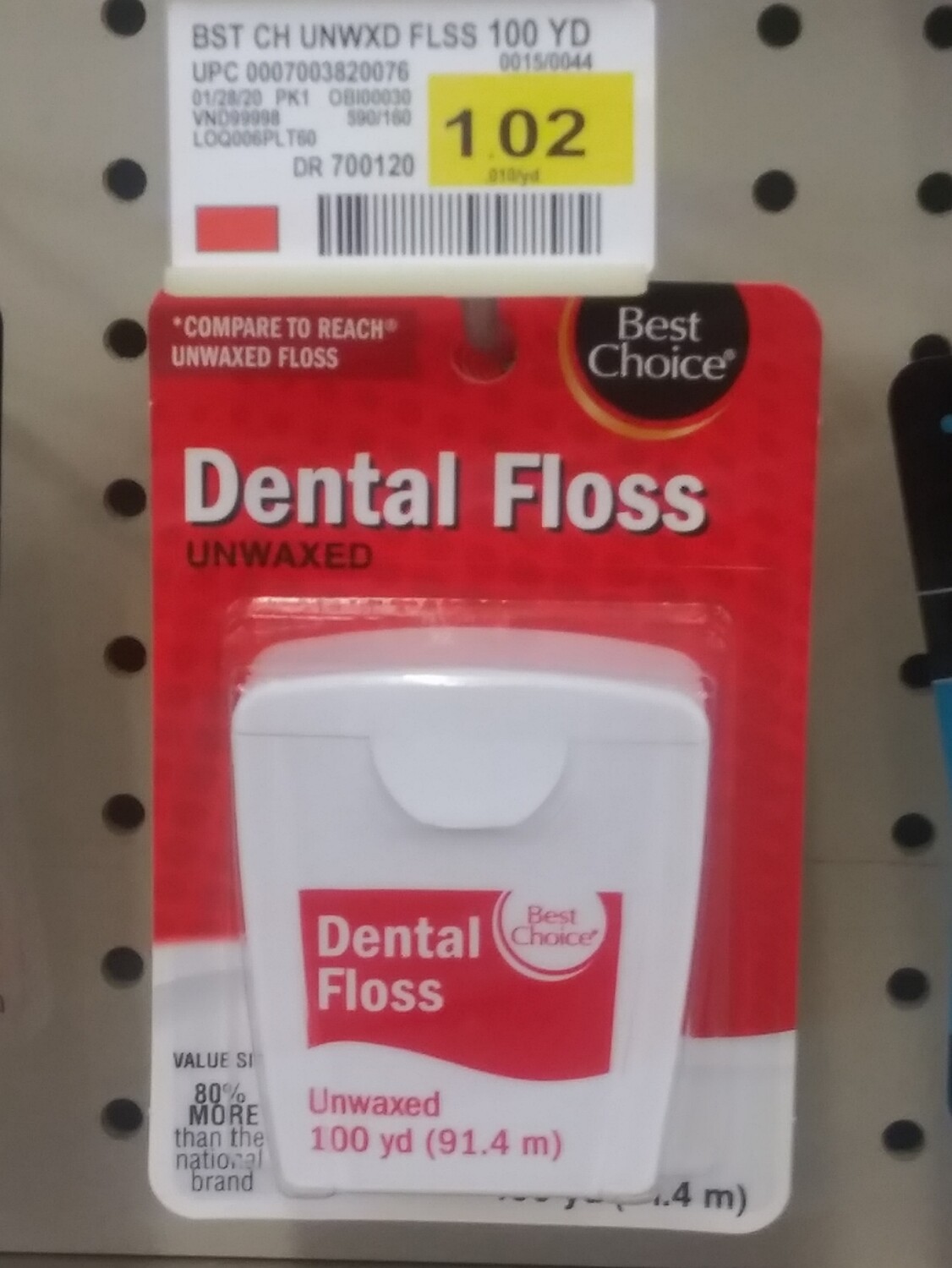 Cash Saver: Dental Floss Unwaxed 100yd