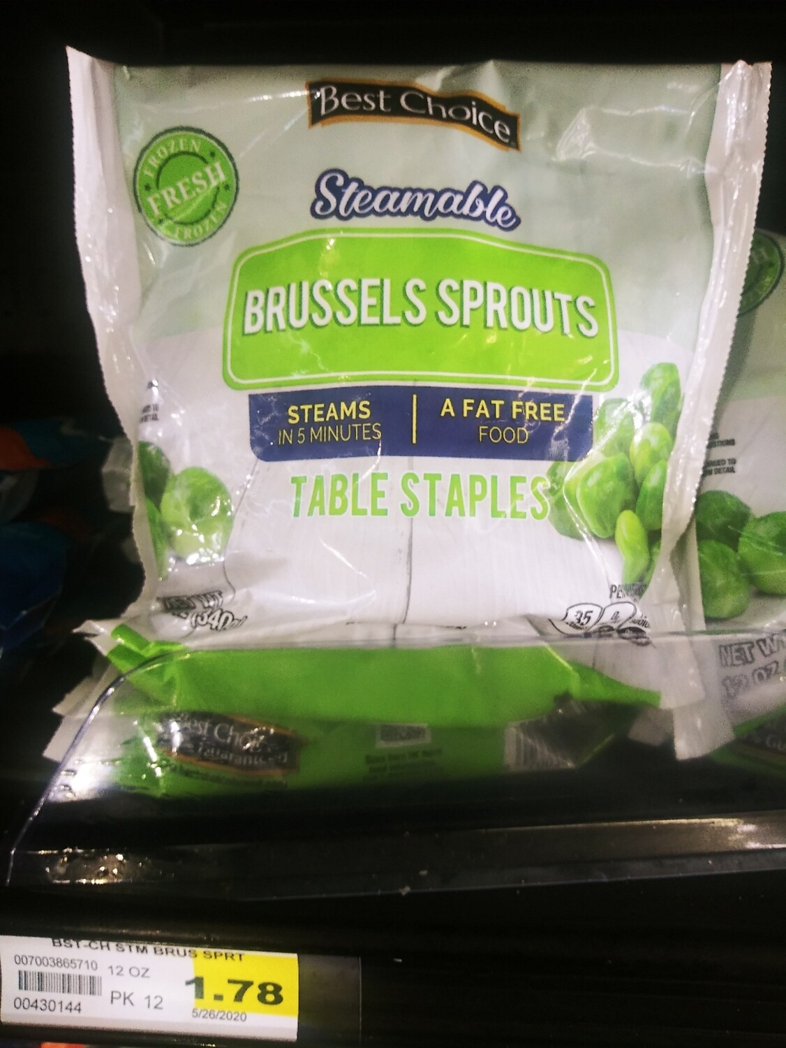 Cash Saver: Best Choice Steamable Brussels Sprouts 12oz