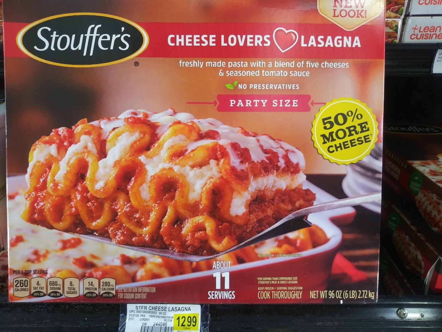 Cash Saver: Stouffer's Cheese Lovers Lasagna Family Size