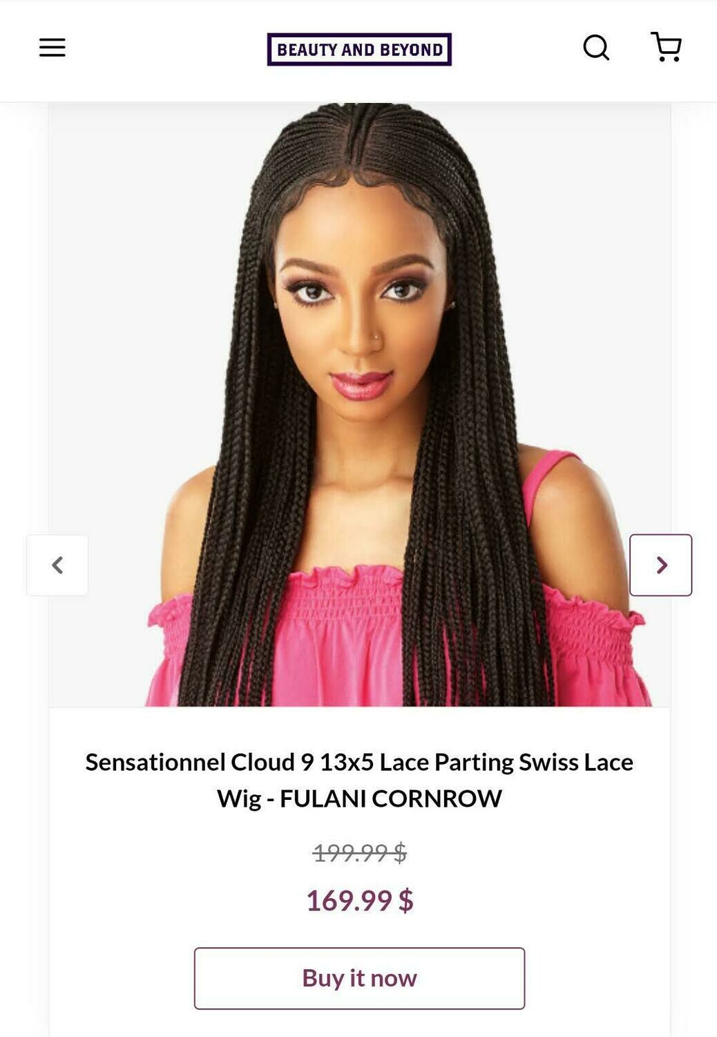 Sensationnel Cloud 9 13x7 Lace Parting Swiss Lace Wig-FEED IN FULANI CONROW