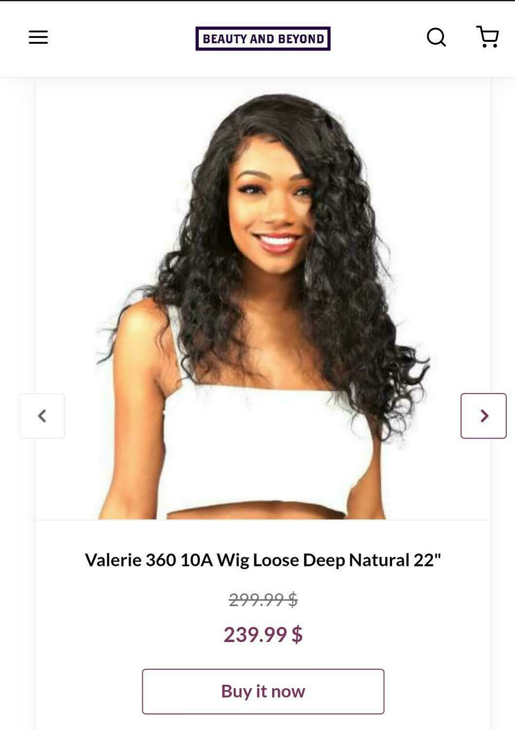 Valerie 360 10A Wig Loose Deep Natural 22"