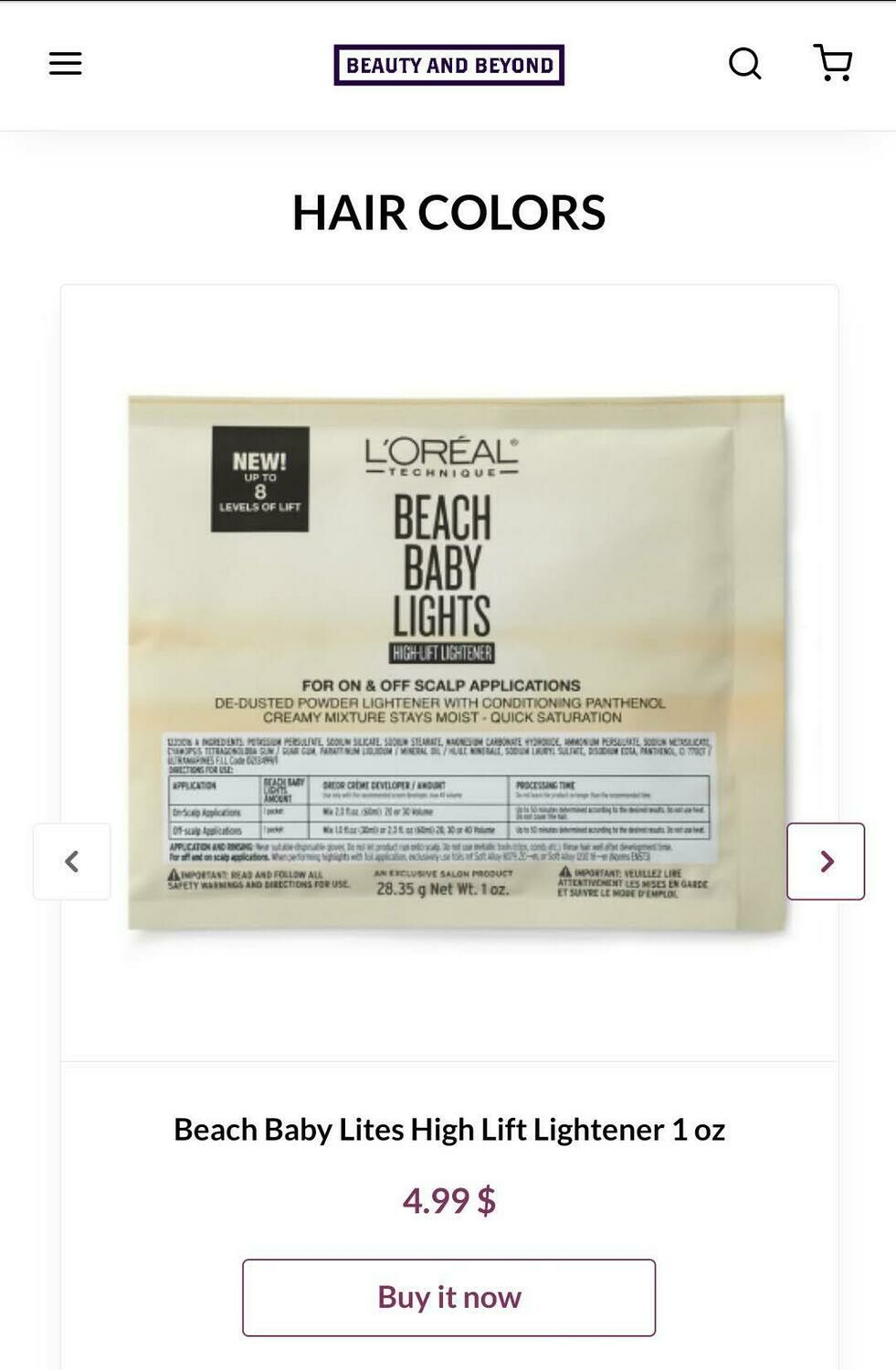 Beach Baby Lites High Lift Lightener 1 oz