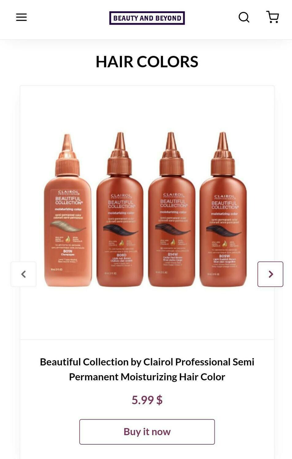 Beautiful Collection by Clairol Professional Semi Permanent Moisturizing Hair Color
