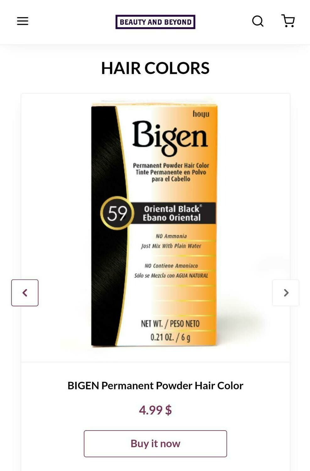 BIGEN Permanent Powder Hair Color