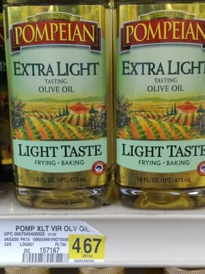 Pompeian Extra Light Olive Oil 160z