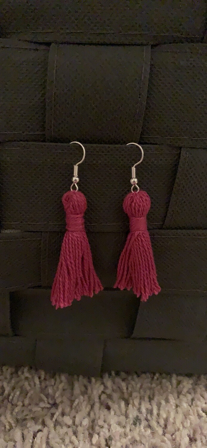 Hot Pink Tassel earrings