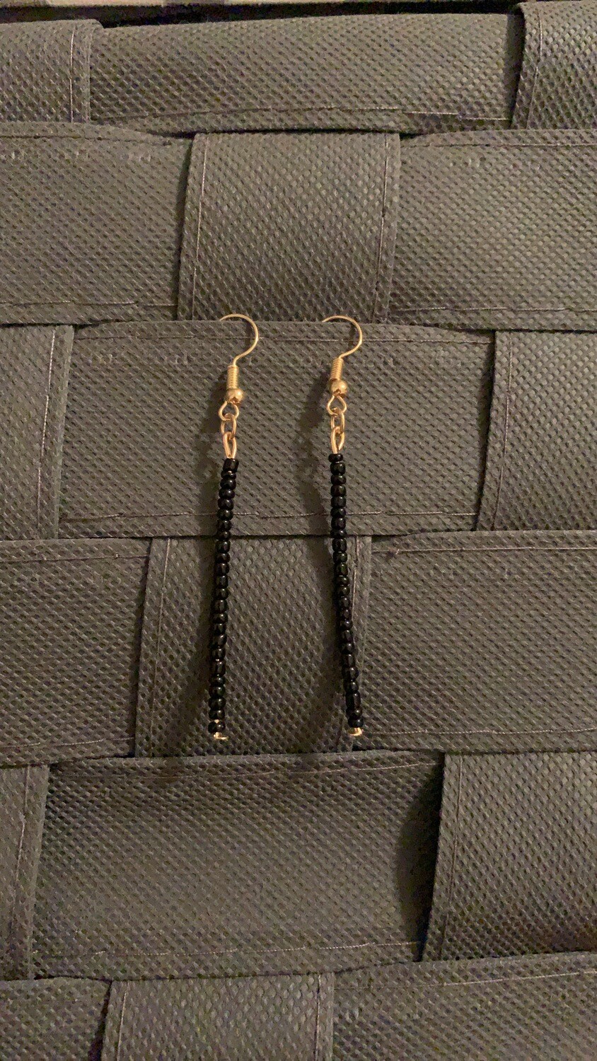 Black beaded earrings