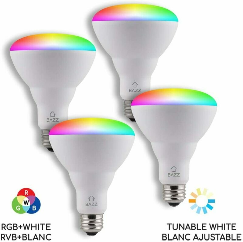 Smart Home Wi-Fi RGB 10W LED BR30 Bulb (4-Pack)