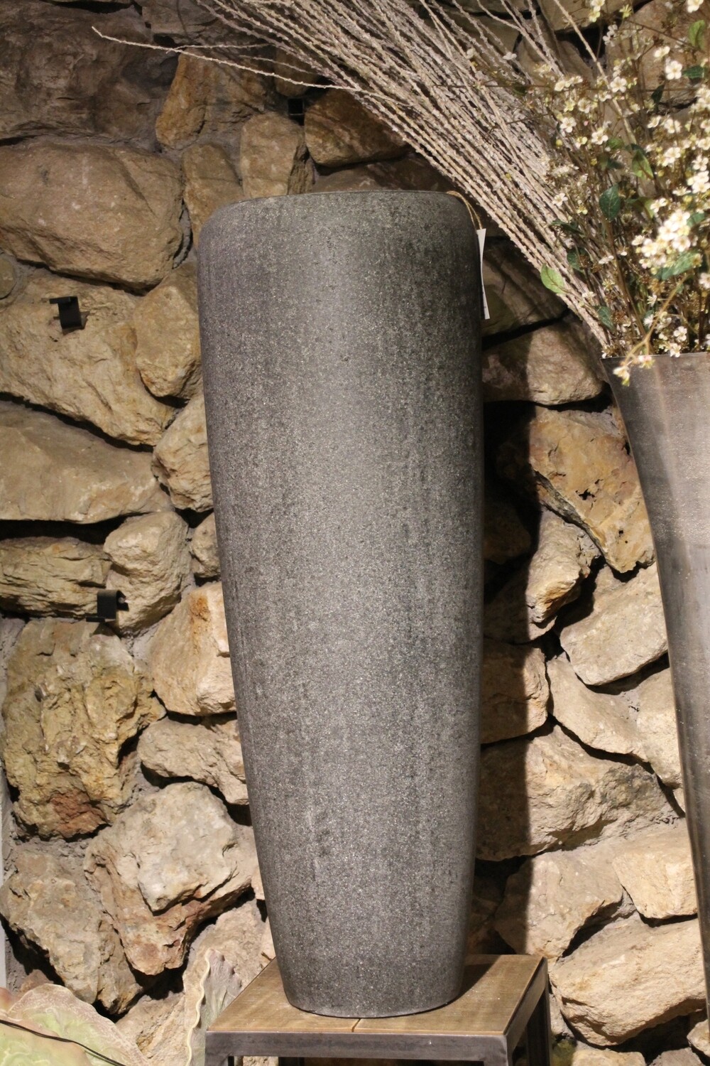 Großgefäß Vase steingrau 97 cm hoch