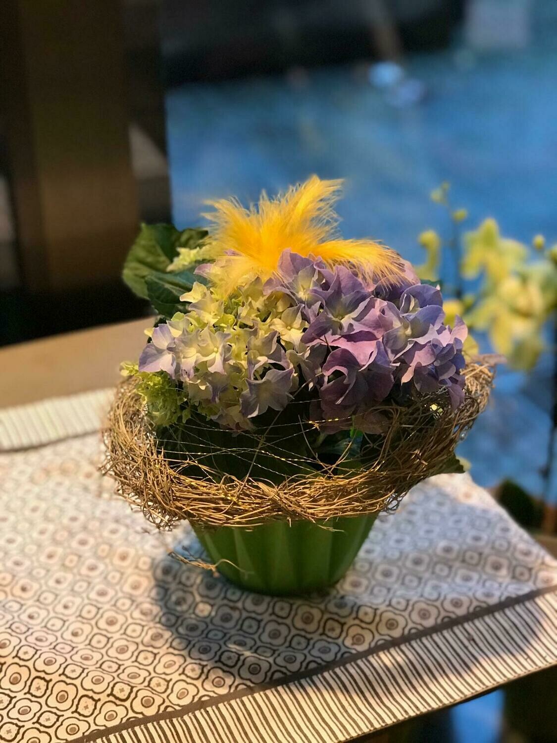 Hortensie im Faltentopf