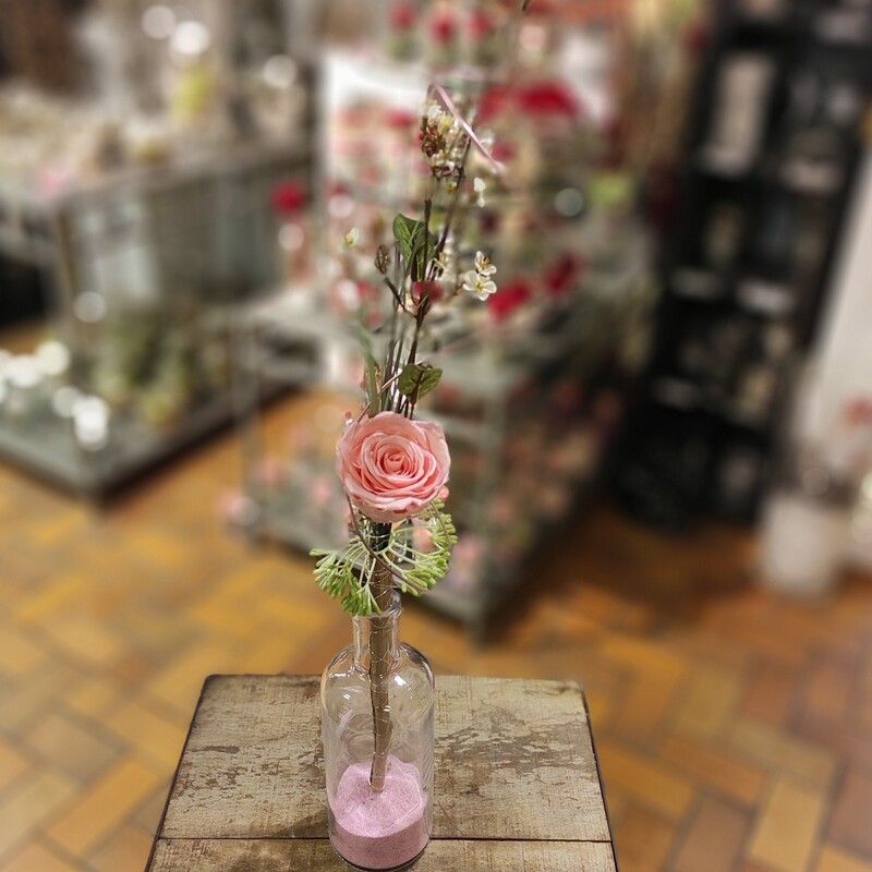 Glasflasche Rosa