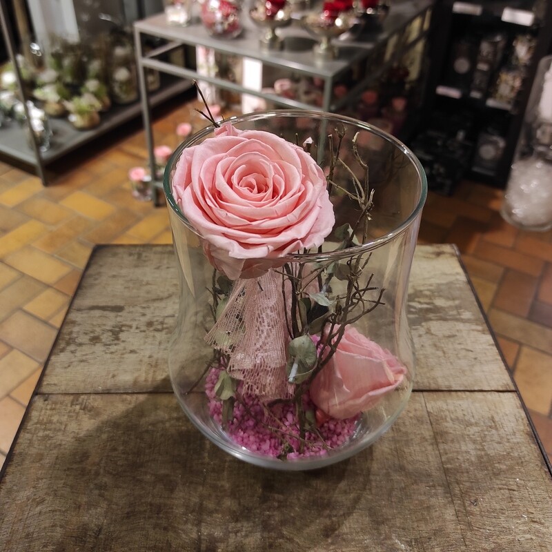 Glasvase Rosa