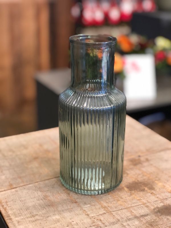 Glasvase Riffel klein
