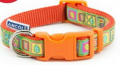 ORANGE SQUARES COLLAR 20-30CM SIZE 1-2