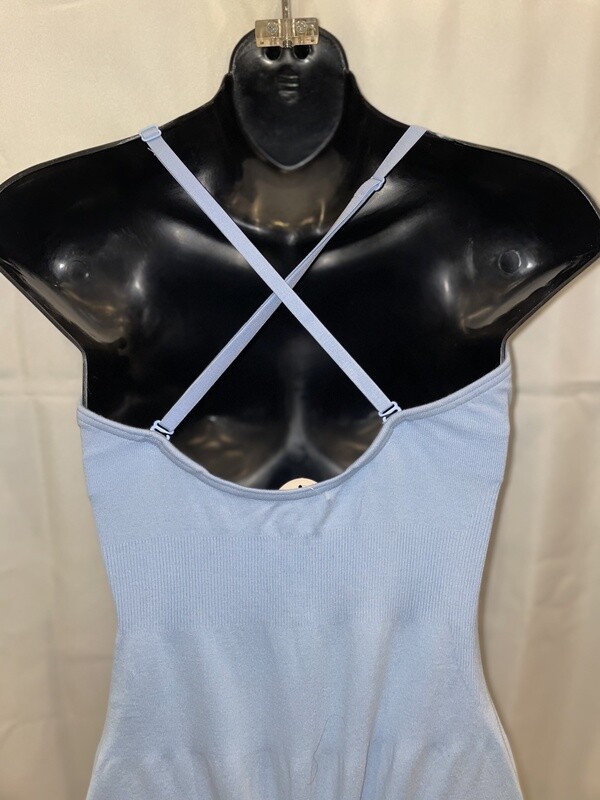 Adjustable Strap Mid Scoop Camisole Leotard Light Blue - Medium Adult