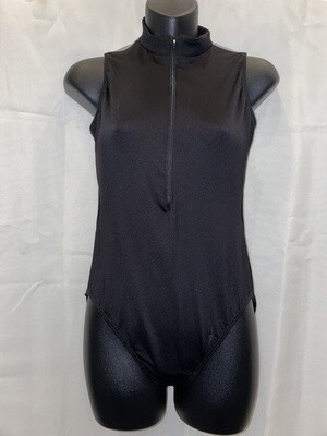 Black Leo with Floral Mesh Open Back - 1XL