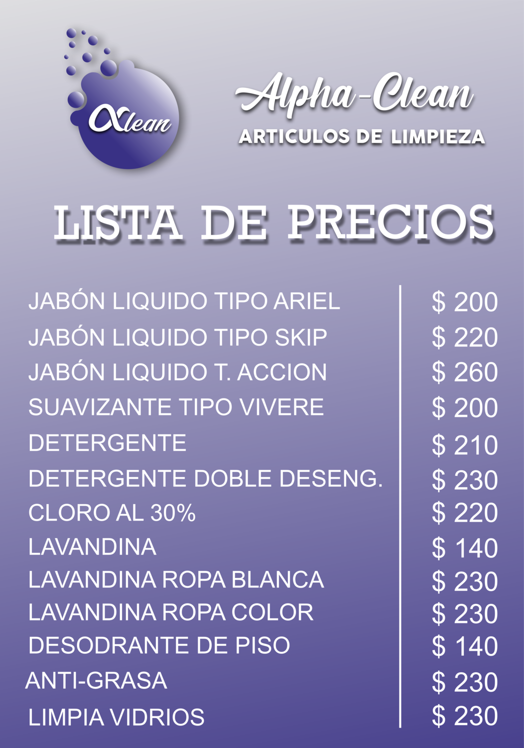 PRODUCTOS POR BIDONES 5L