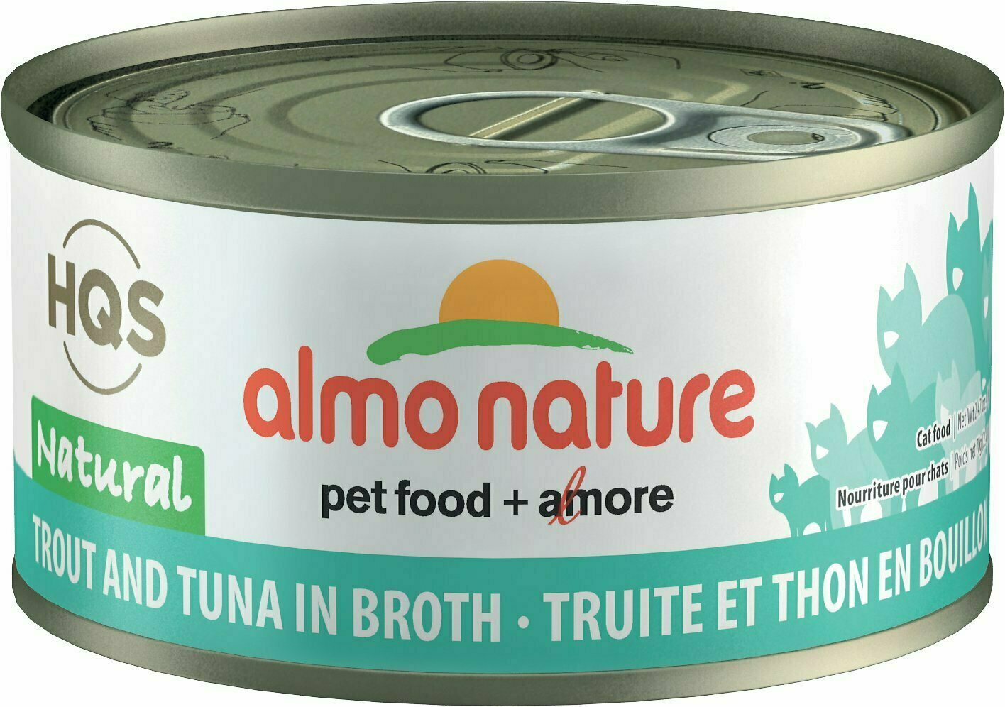Almo Nature HQS Natural Trout &amp; Tuna in Broth Grain-Free Canned Cat Food - 2.47 oz.