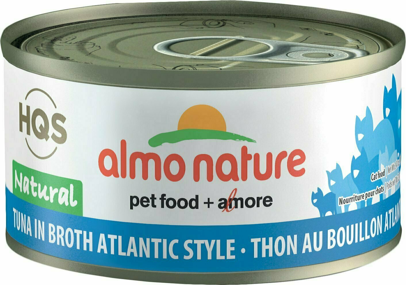 Almo Nature HQS Natural Tuna in Broth Atlantic Style Grain-Free Canned Cat Food - 2.47 oz.