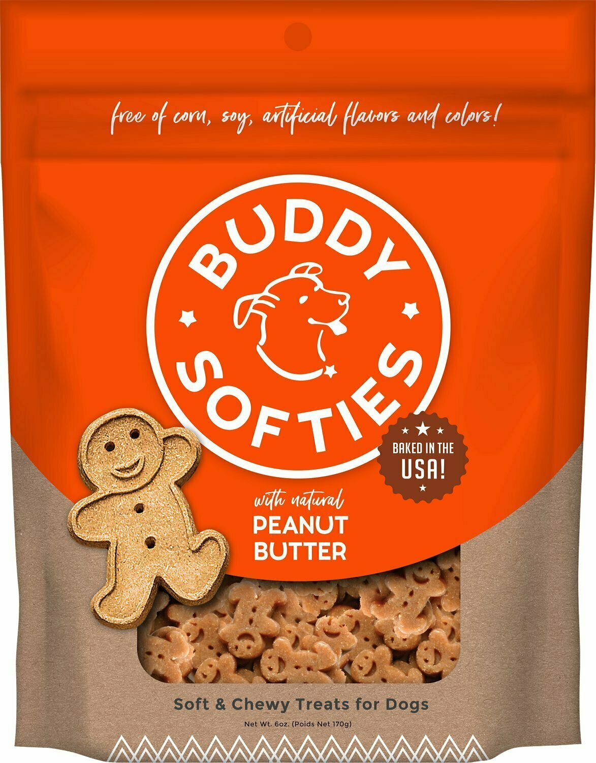 Buddy Biscuits With Peanut Butter Soft &amp; Chewy Dog Treats, 6 oz.