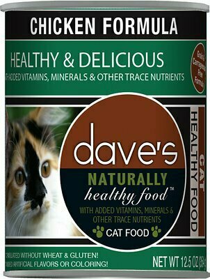Dave&#39;s Pet Food Naturally Healthy Grain-free Chicken Formula Canned Cat Food 12.5 oz.
