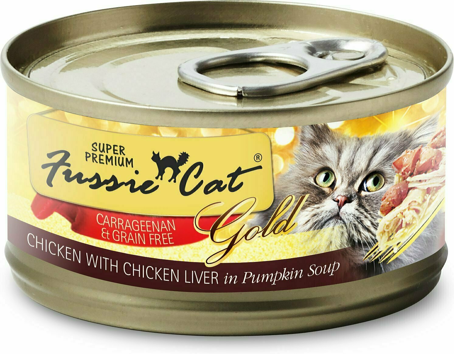 Fussie Cat Super Premium Chicken with Chicken Liver Formula in Pumpkin Soup Grain-Free Canned Cat Food - 2.8 oz.