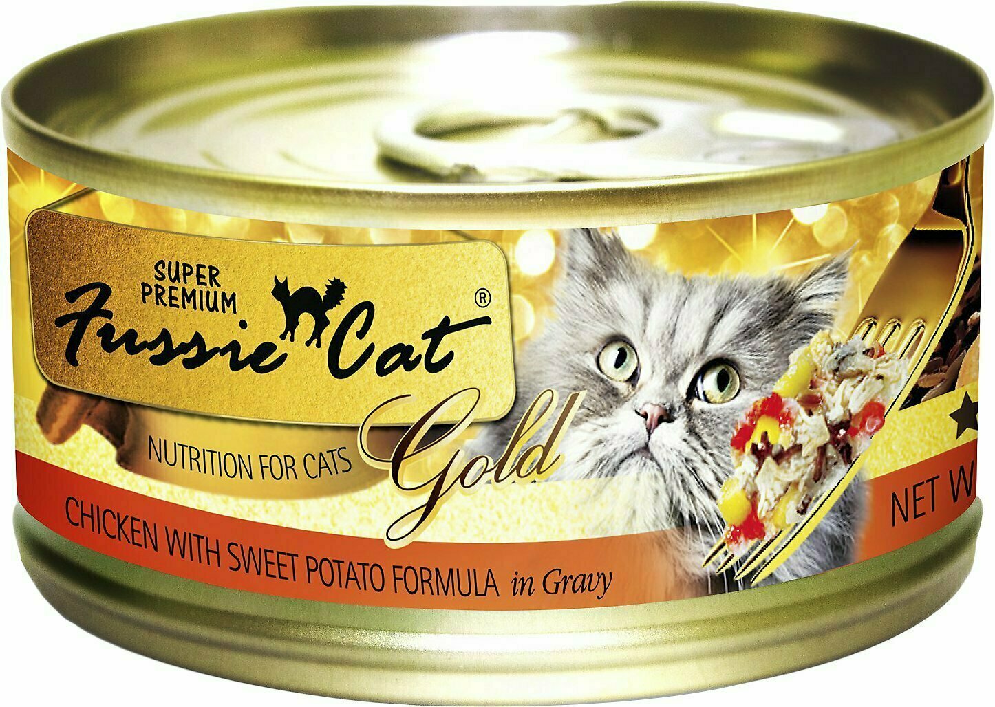 Fussie Cat Super Premium Chicken with Sweet Potato Formula in Gravy Canned Cat Food - 2.82 oz.