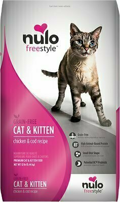 Nulo Cat Freestyle Chicken &amp; Cod Recipe Grain-Free Dry Cat &amp; Kitten Food - 12 Pound Bag