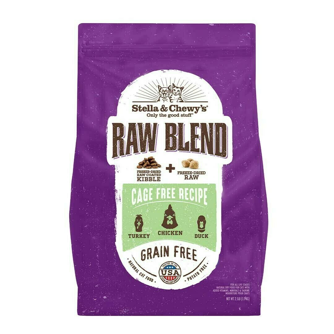 Stella &amp; Chewy&#39;s Raw Blend Cage Free Recipe Freeze-Dried Raw &amp; Dry Cat Food - 5 Pound