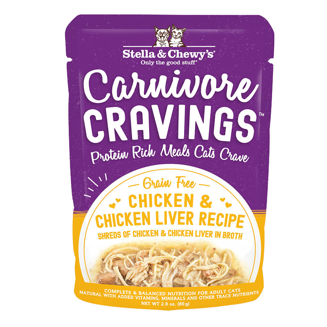 Stella &amp; Chewy&#39;s Carnivore Cravings Chicken &amp; Chicken Liver Recipe Cat Food 2.8oz Pouch