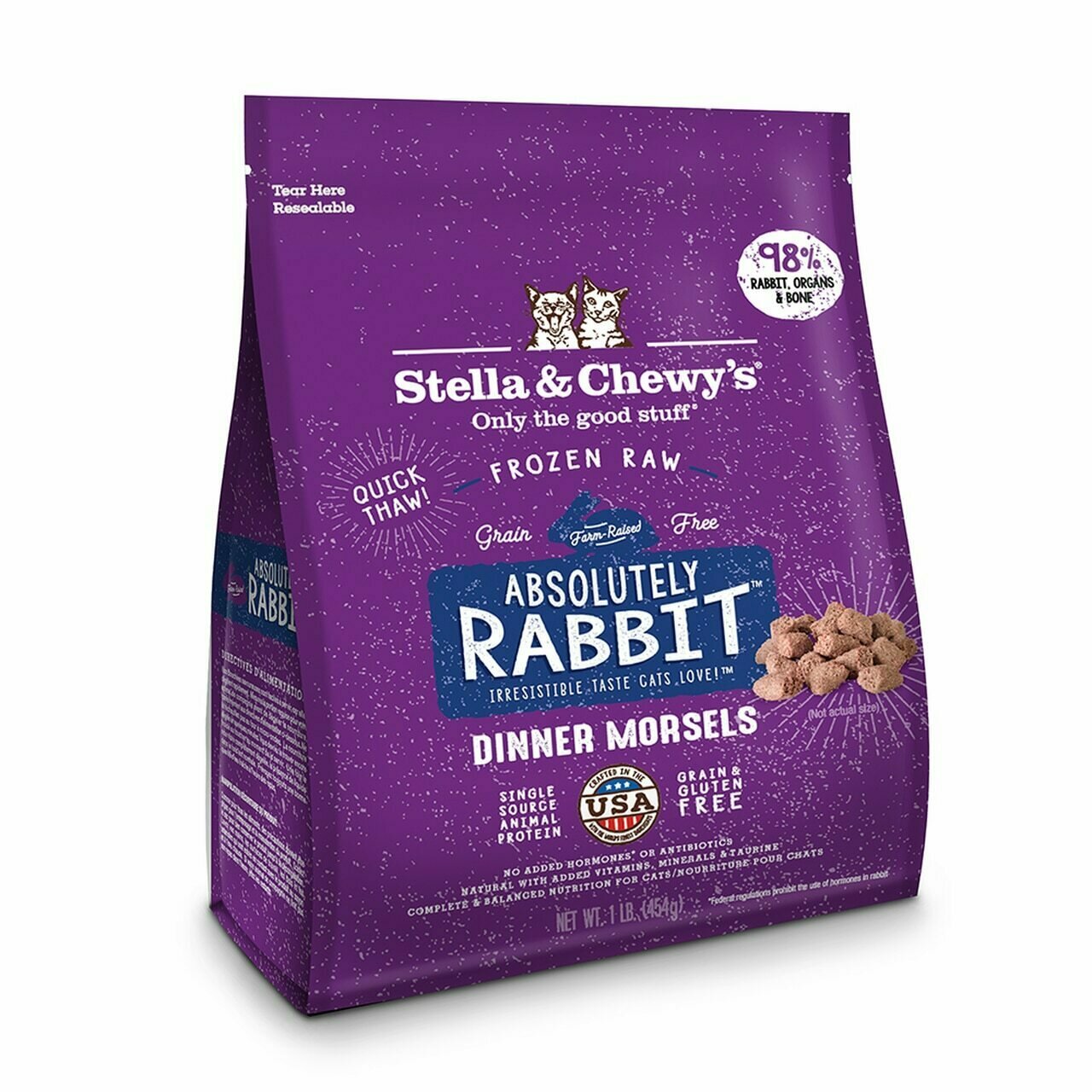 Stella &amp; Chewy&#39;s Absolutely Rabbit Dinner Morsels Freeze -Dried Raw Cat Food - 1 lb