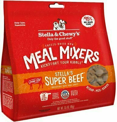 Stella &amp; Chewy&#39;s Stella&#39;s Super Beef Meal Mixers Grain-Free Freeze-Dried Dog Food - 3.5 oz. bag