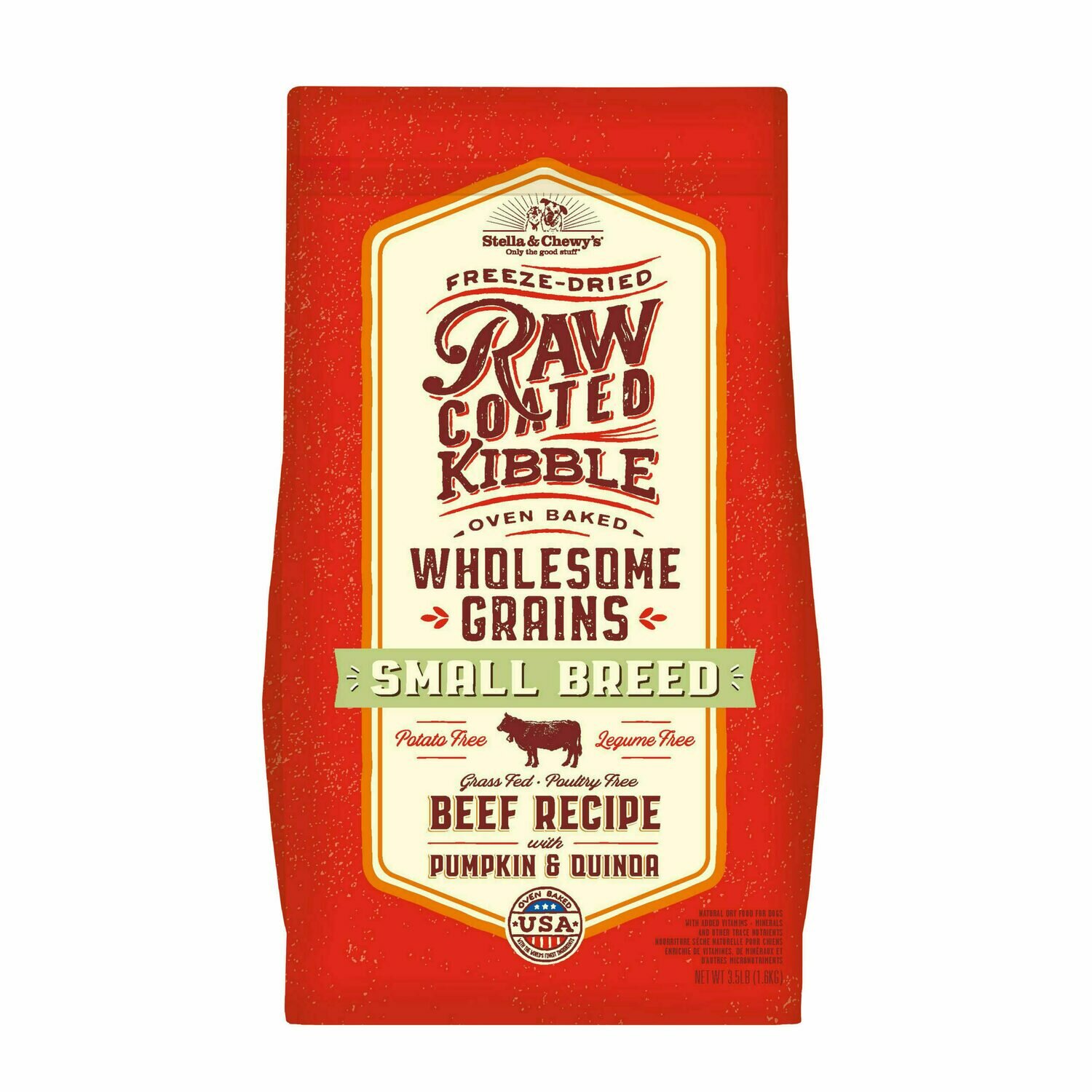 Stella &amp; Chewy&#39;s Raw Coated Kibble with Wholesome Grains Small Breed Beef, Pumpkin &amp; Quinoa Dry Dog Food - 3.5 Pound
