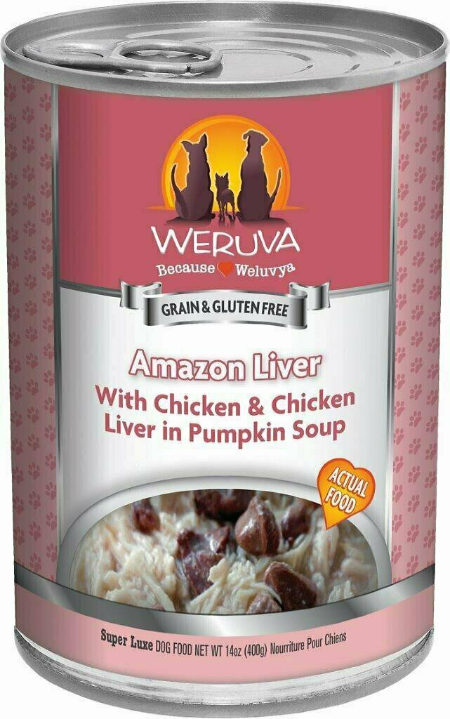 Weruva Dog Classic Amazon Liver with Chicken &amp; Chicken Liver in Pumpkin Soup Grain-Free Wet Dog Food - 14 oz.