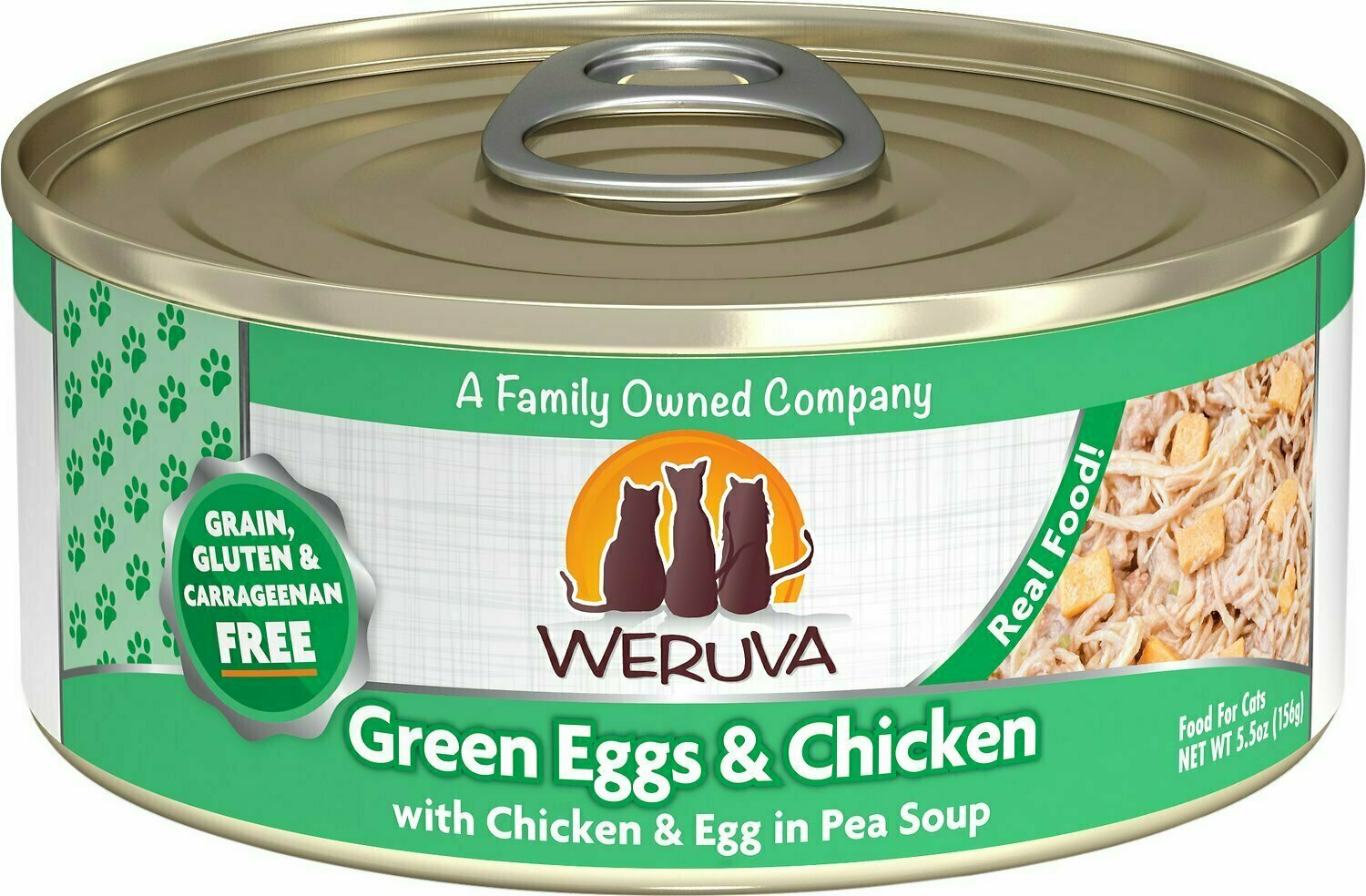 Weruva Cat Classic Green Eggs &amp; Chicken with Chicken, Egg &amp; Greens in Gravy Grain-Free Wet Cat Food - 5.5 oz.