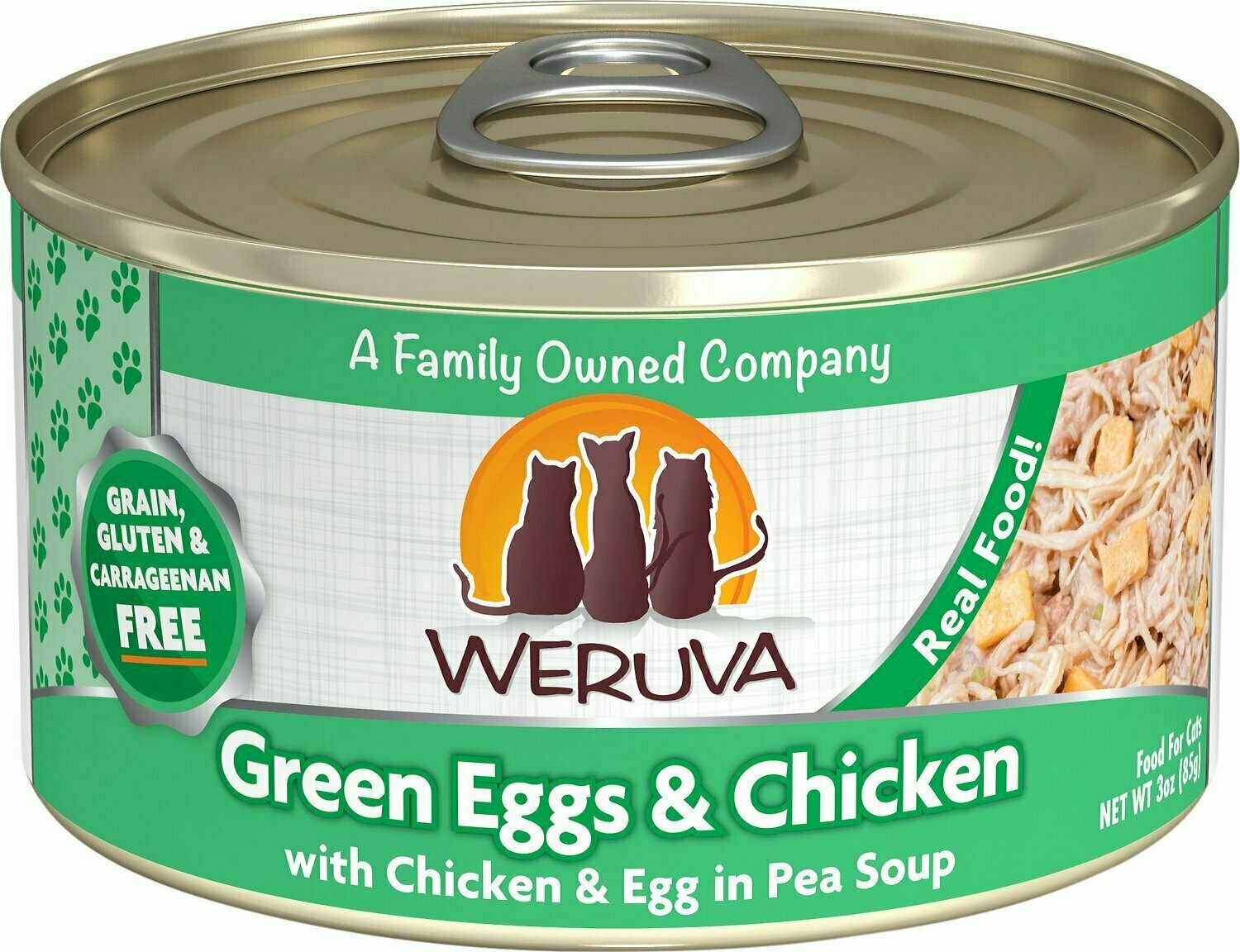 Weruva Cat Classic Green Eggs &amp; Chicken with Chicken, Egg &amp; Greens in Gravy Grain-Free Wet Cat Food - 3 oz.