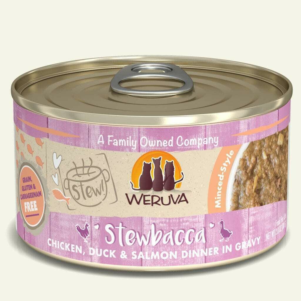 Weruva Cat Stew! Stewbacca Chicken, Duck &amp; Salmon Dinner in Gravy Wet Cat Food - 2.8 oz.