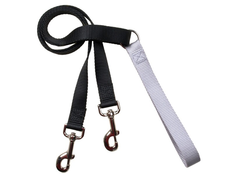 2 Hounds Design Freedom Training Dog Leash - Black/Grey - 5/8&quot;