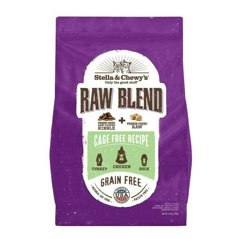 Stella &amp; Chewy&#39;s Raw Blend Cage Free Recipe Freeze-Dried Raw &amp; Dry Cat Food - 5 Pound