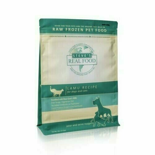 Steve&#39;s Raw Frozen Nuggets Dog &amp; Cat Food - Lamu 5lb