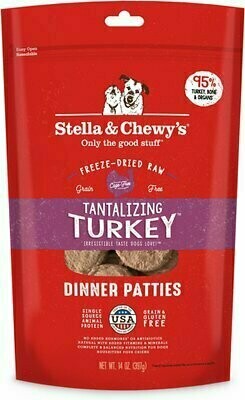 Stella &amp; Chewy&#39;s Tantalizing Turkey Dinner Patties Grain-Free Freeze-Dried Dog Food - 14 oz. bag