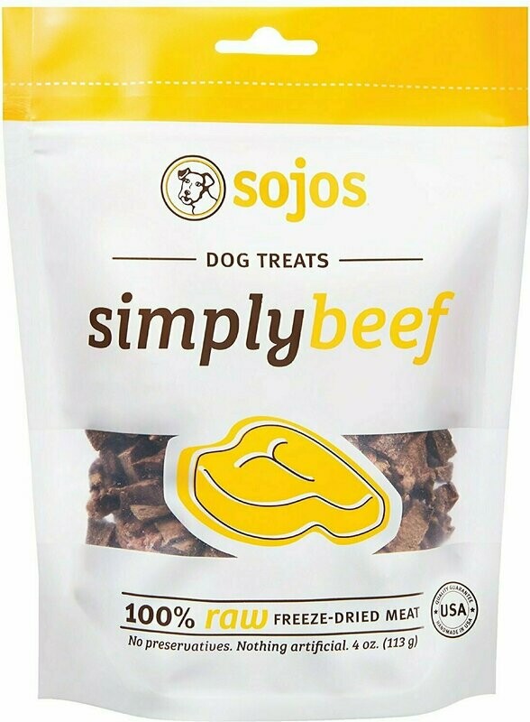 Sojos Simply Beef Freeze-Dried Dog Treats - 4 oz. Bag