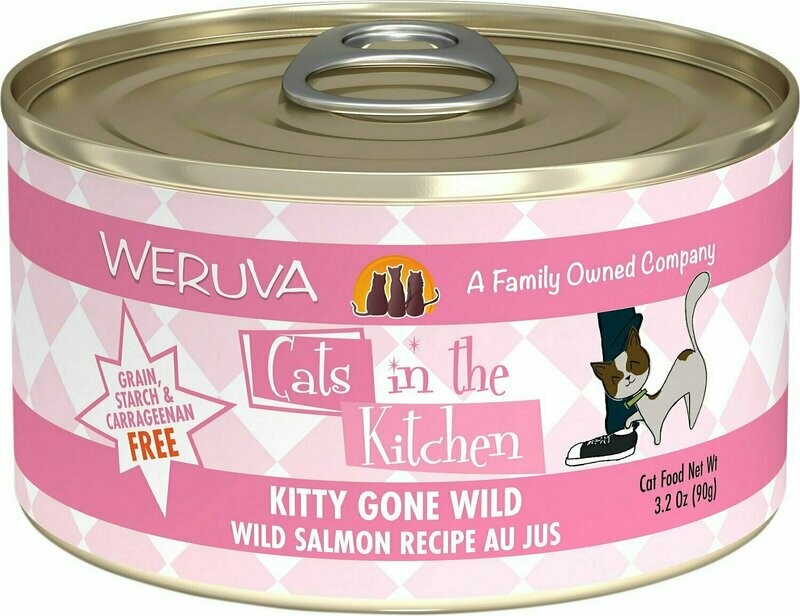 Weruva Cats in the Kitchen Kitty Gone Wild Salmon Au Jus Grain-Free Wet Cat Food - 3.2 oz.