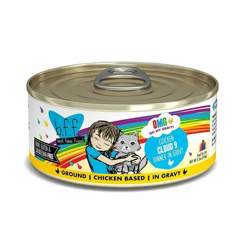 Weruva Best Feline Friend - B.F.F. Oh My Gravy! Cloud 9! Chicken Dinner in Gravy Grain-Free Wet Cat Food - 5.5 oz.