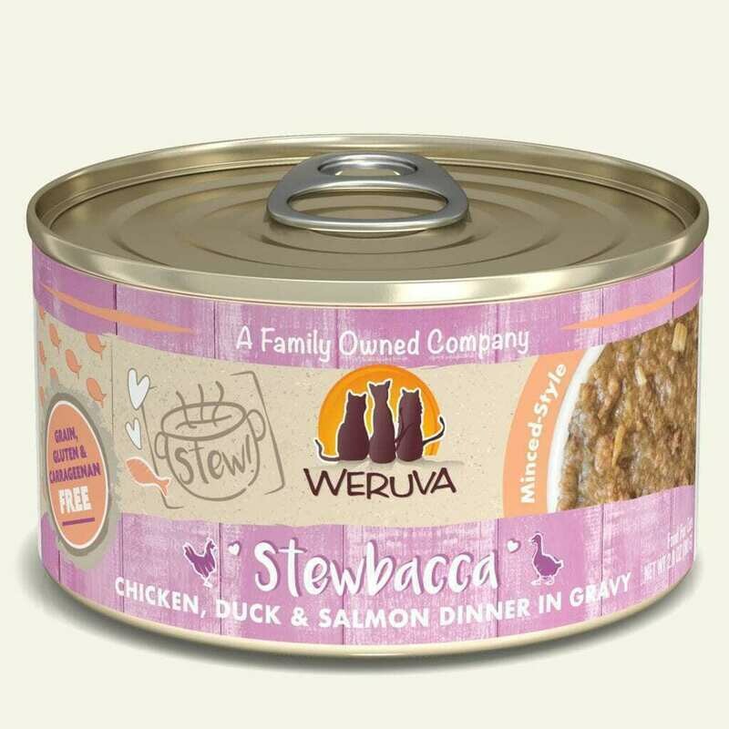 Weruva Cat Stew! Stewbacca Chicken, Duck &amp; Salmon Dinner in Gravy Wet Cat Food - 5.5 oz.