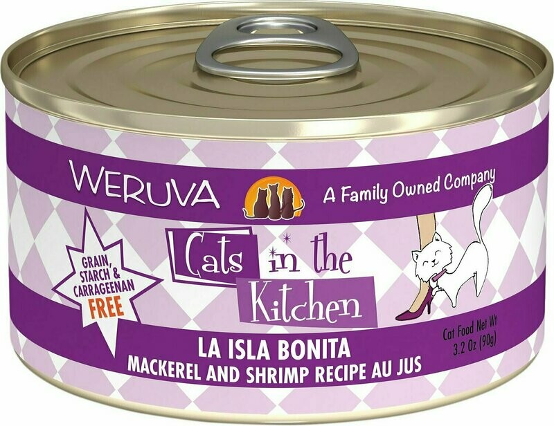Weruva Cats in the Kitchen La Isla Bonita Mackerel &amp; Shrimp Au Jus Grain-Free Wet Cat Food - 3.2 oz.
