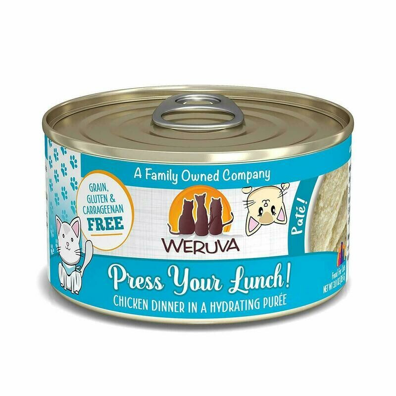 Weruva Classic Cat Paté Press Your Lunch! Chicken Dinner in Puree Wet Cat Food - 3oz. can