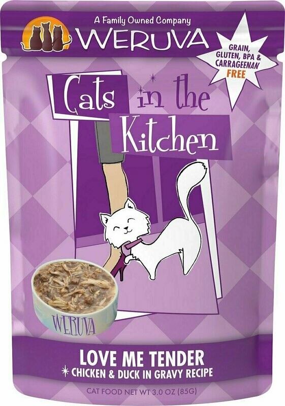 Weruva Cats in the Kitchen Love Me Tender Chicken &amp; Duck in Gravy Recipe Grain-Free Wet Cat Food - 3 oz.