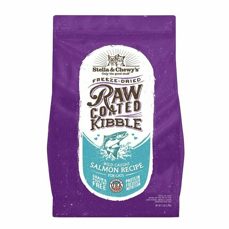 Stella &amp; Chewy Cat Freeze Dried Raw Coated Kibble Salmon 5lb.