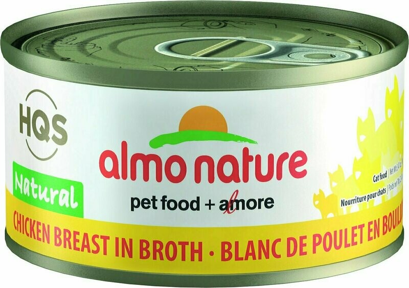 Almo Nature HQS Natural Chicken Breast in Broth Grain-Free Canned Cat Food - 2.47 oz.